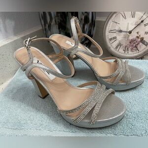 Nina Silver Strappy Heels